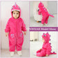 Tonwhar Unisex Baby Animal Halloween Costume Kid'S And Toddler'S Autumn Winter Outfits Jumpsuit(3-4T,Rose Dino)