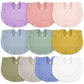 Seematn 10 Pcs Baby Muslin Bibs for Unisex Girls & Boys Drool Bibs Bandana Ruffle Soft Cotton for Newborn Infants Toddlers(Light
