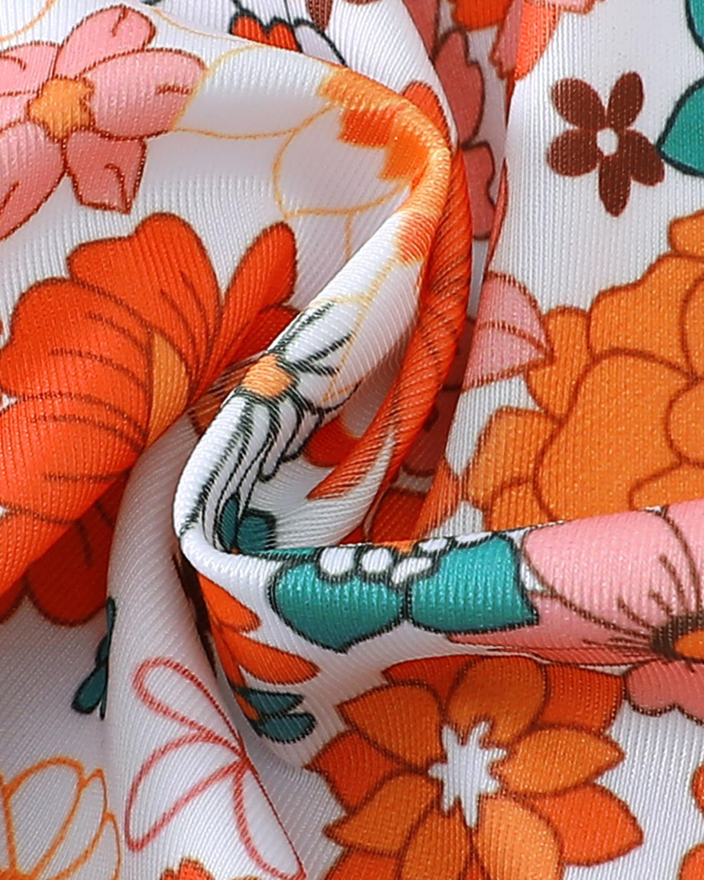 Mioglrie Baby Swimsuit Girl Infant 12-18 Month Bathing Suits Newborn Girls Summer Beach Swimwear Orange Floral Toddler One Piece