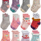 Rative Non Skid Anti Slip Cotton Dress Crew Socks With Grips For Baby Infant Toddler Kids Girls (6-12 Months, Rg-92X)