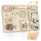 Joyreal Montessori Large Busy Board with Stand, Montessori Sensory Toys for Fine Motor Skills, Wooden Fidget Activity Board for 