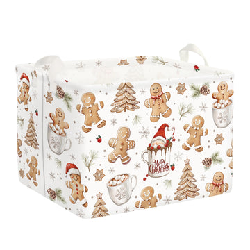 Clastyle Christmas Gingerbread Baby Laundry Hamper Snowflake Kid Storage Basket Boy Girl Gift Toy Box Collapsible Clothes Organi