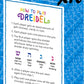 The Dreidel Company Metallic Silver & Blue Hanukkah Dreidels With English Translation- Includes Detailed 10 Game Instruction Car