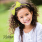 Motique Accessories Little Girls Neon Headband With Side Grosgrain Bow- Neon Yellow