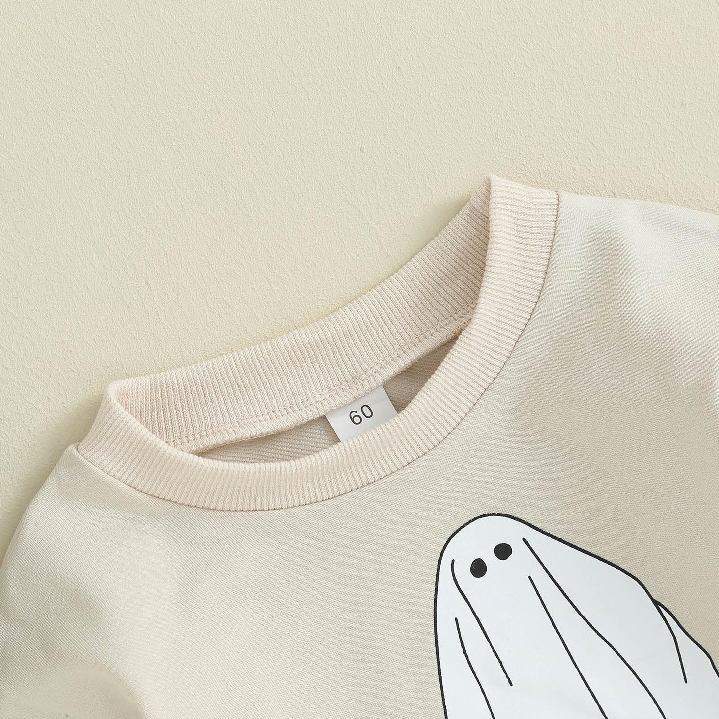 Focusnorm Halloween Newborn Baby Girl Outfit Toddler Ghost Pumpkin Sweatshirt Romper Long Sleeve Romper Infant Fall Clothes (Kha