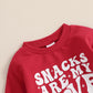 Nokpsedcb Baby Boy Girl Cute Letter Embroidery Long Sleeve Sweatshirt And Elastic Long Pants Toddler Valentine Outfits (Red Snac