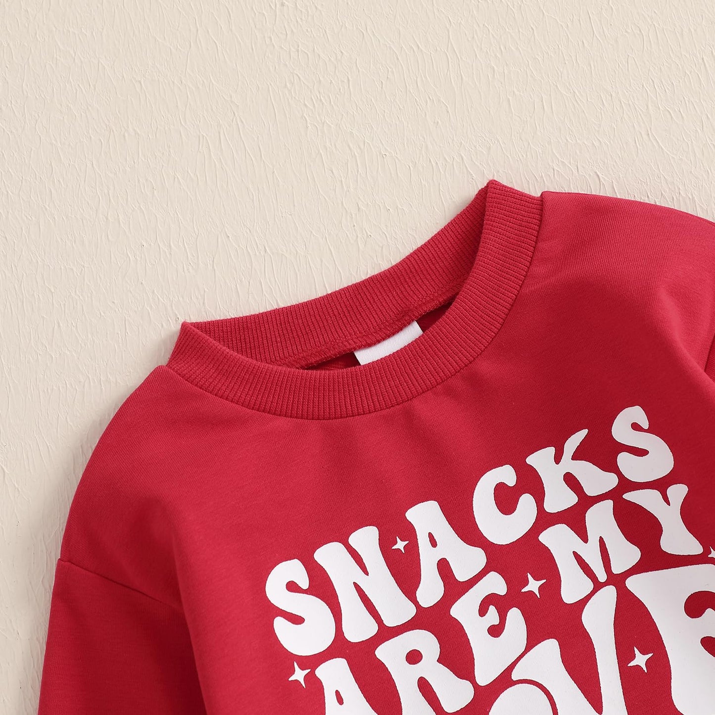 Nokpsedcb Baby Boy Girl Cute Letter Embroidery Long Sleeve Sweatshirt And Elastic Long Pants Toddler Valentine Outfits (Red Snac
