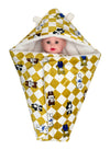 CTMKIDS Soft Kids AC Blanket/Baby Wrapper/Crib Hooded Baby Wrap for Kids 74 X 74 CM Cartoon Print/Lightweight/Mustard (CTMFroze