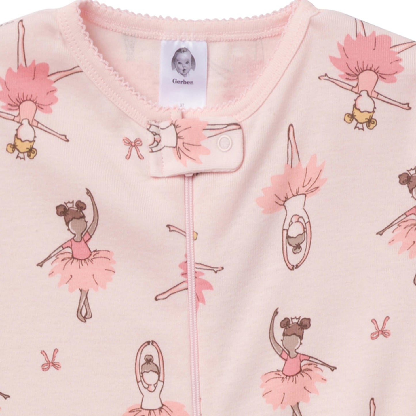 Gerber Baby-Girls 2-Pack Footed Pajamas, Ballerinas