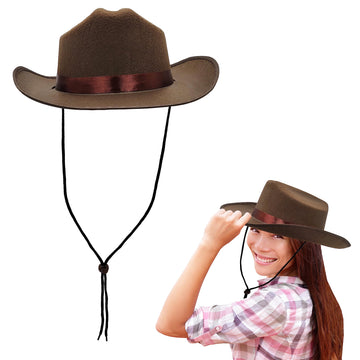 The Dreidel Company Cowboy Hat Western Hat, Dress Up Costume Clothes For Kids, Pretend Play, Party Favors (Dark Brown Cowboy Hat