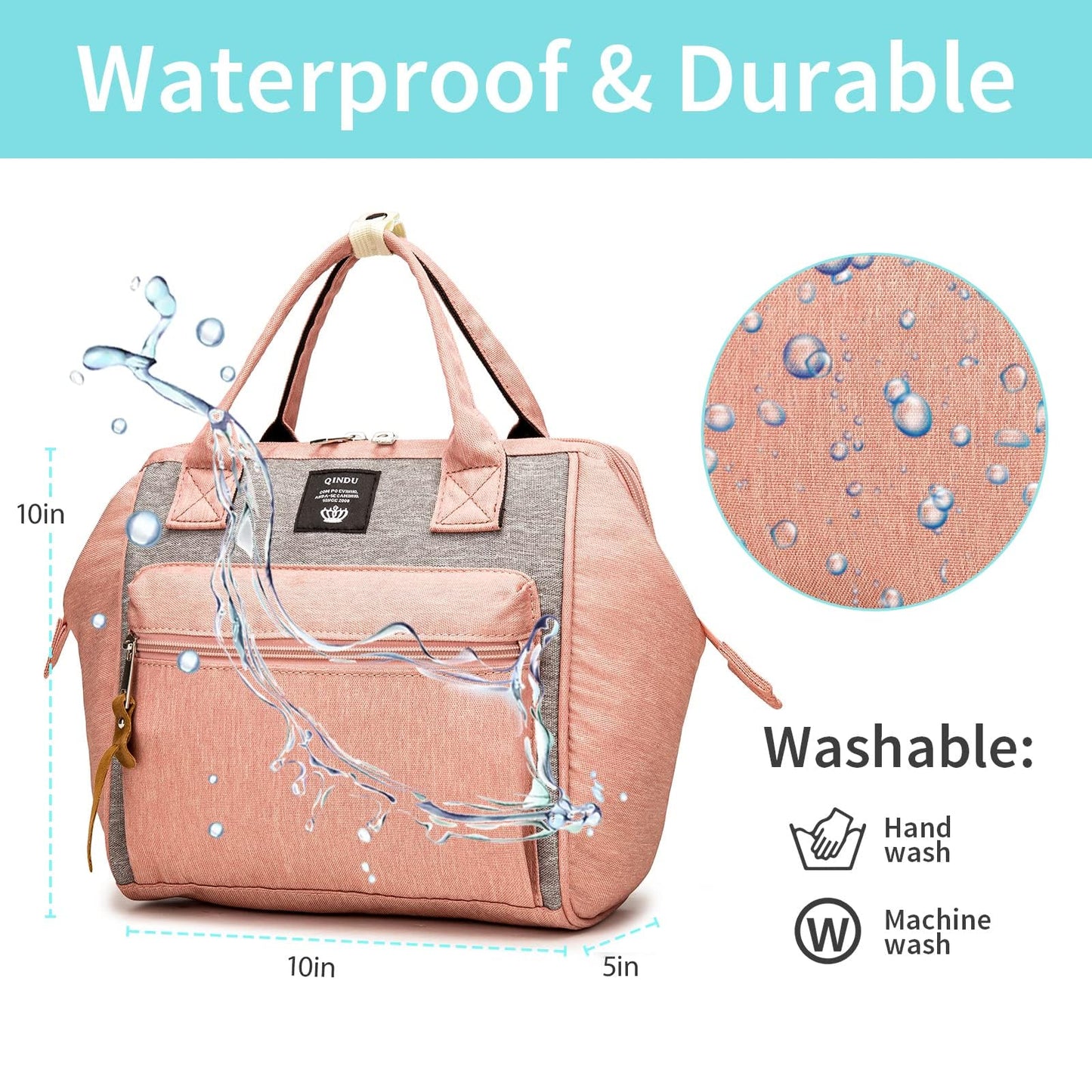 Beaulyn Small Diaper Bag Backpack, Mini Diaper Tote & Portable Crossbody Backpack With Insulated Pocket