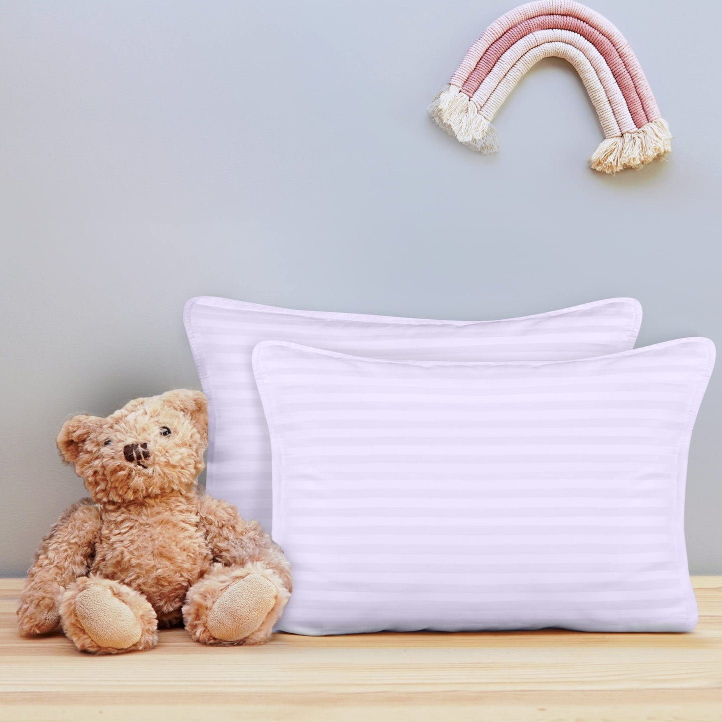 Utopia Bedding Toddler Pillow (Lavender, 2 Pack), 13X18 Pillows For Sleeping, Soft And Breathable Cotton Blend Shell, Small Kids