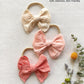 Cherssy Baby Girl Muslin Headbands, 3.5' Cotton Hair Bows Nylon Hairbands For Newborns, Infants, Toddlers - 6Pcs