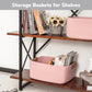 Chicvita Pink Basket Storage Baskets For Organizing, Gift Basket For Toys, Baby Basket For Diapers, Woven Baskets For Storage, D