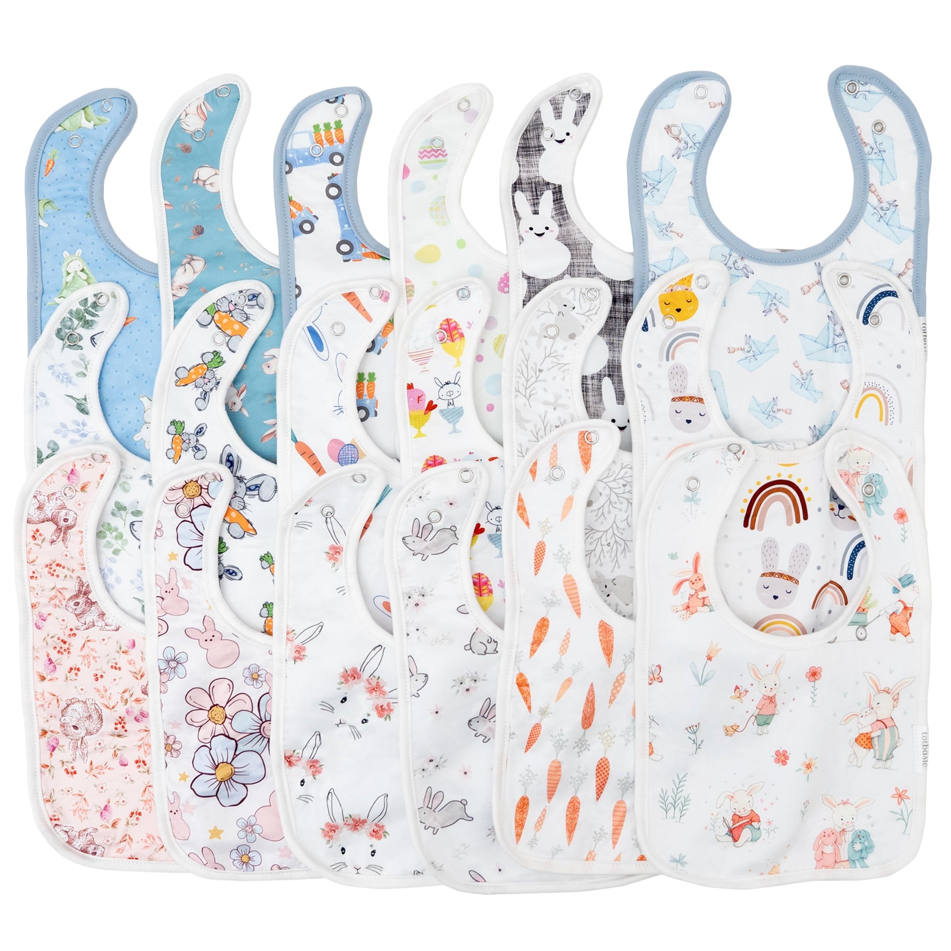 Totbasic Super Soft Baby Bibs For Spring Time, 18-Pack Light Girls Boys Drooling And Teething Bibs For 0-36 Months Infants Squar