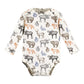 Touched By Nature Unisex Baby Organic Cotton Long-Sleeve Bodysuits, Boy Woodland, 9-12 Months
