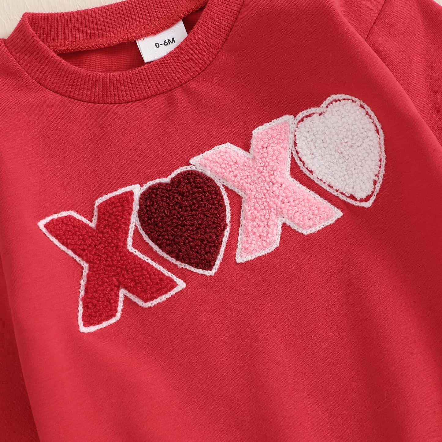 Beqeuewll Toddler Baby Girl Valentines Day Outfit Letter Print Long Sleeve Sweatshirt Heart Long Pants 2 Piece Set (Red, 2-3T)