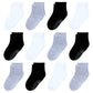 Hyzgb Toddler Socks Boys 3T 4T 5T With Grip 12 Pairs Little Kids Socks Non Slip Cotton Crew Toddler Grippers Socks Birthday Gift