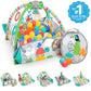 Bright Starts 5-In-1 Your Way Ball Play - Jumbo Play Mat Converts To Ball Pit Baby Gym, Newborn To Toddler - Totally Tropical (G