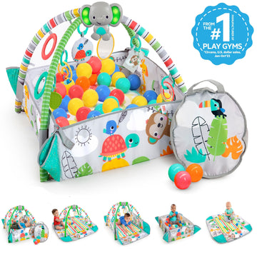 Bright Starts 5-In-1 Your Way Ball Play - Jumbo Play Mat Converts To Ball Pit Baby Gym, Newborn To Toddler - Totally Tropical (G