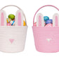 CubesLand 2-Piece Empty Easter Basket Set for Kids - Colorful Woven Easter Bunny Basket for Easter Egg Hunts, Baby's First Easte