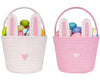 CubesLand 2-Piece Empty Easter Basket Set for Kids - Colorful Woven Easter Bunny Basket for Easter Egg Hunts, Baby's First Easte