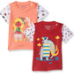 Bumchums Baby Boys Plain Regular Fit TShirt (Pack Of 2) (Rbmtsj123Tsx000Xl_Assorted Printed_Xl)