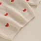 Baby Girl Valentines Day Outfit Love Heart Sweet Long Sleeve Sweater Tshirt Crewneck Tops Fall Winter Clothes (A-Khaki, 9-12 Mon