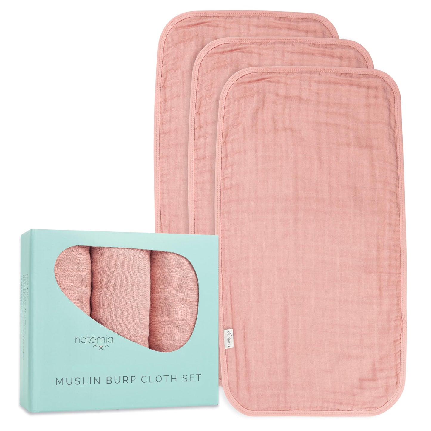 Natemia Muslin Burp Cloths for Baby Boys and Girls - Super Absorbent Baby Burp Cloths, Viscose Derived from Bamboo Cotton Baby W