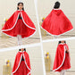 Century Star Girl Fur Princess Cape With Hood Girls Cloak For Little Girls Christmas Red 7-9 Years
