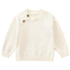 Pureborn Toddler Boys Girls Pullover Sweater Cotton Knit Warm Crewneck Long Sleeve Tops Cream White 4-5T