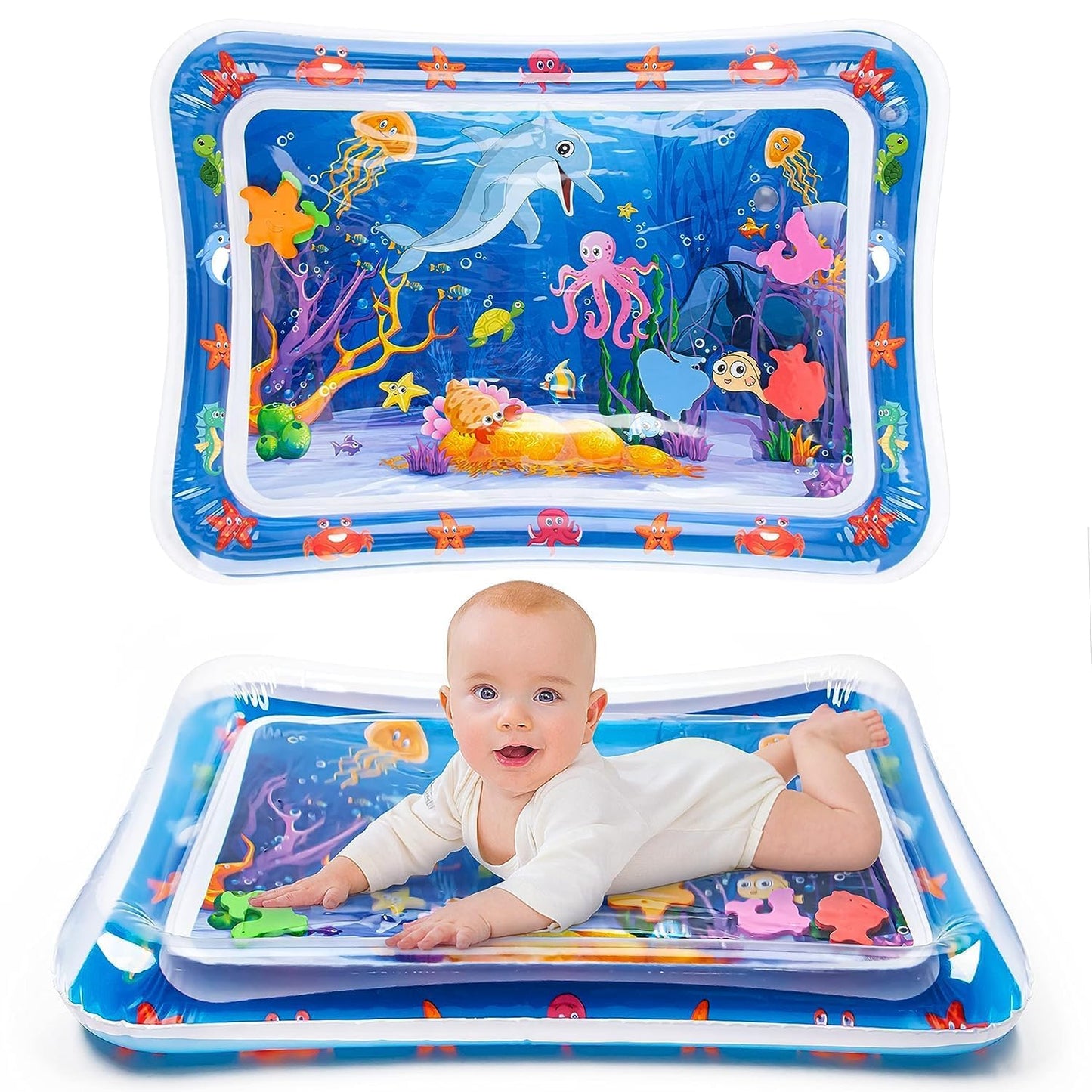 Mashes Baby Water Play Mat Toy Inflatable Tummy Time LeakProof||Fun Activity Play Center Indoor & Outdoor For Babies, Infants &