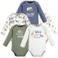Touched By Nature Unisex Baby Organic Cotton Long-Sleeve Bodysuits, Boy Safari, 6-9 Months