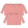 Gerber Baby Toddler 5-Pack Solid Long Sleeve T-Shirts Jersey 160 Gsm, Pink, 6-9 Months