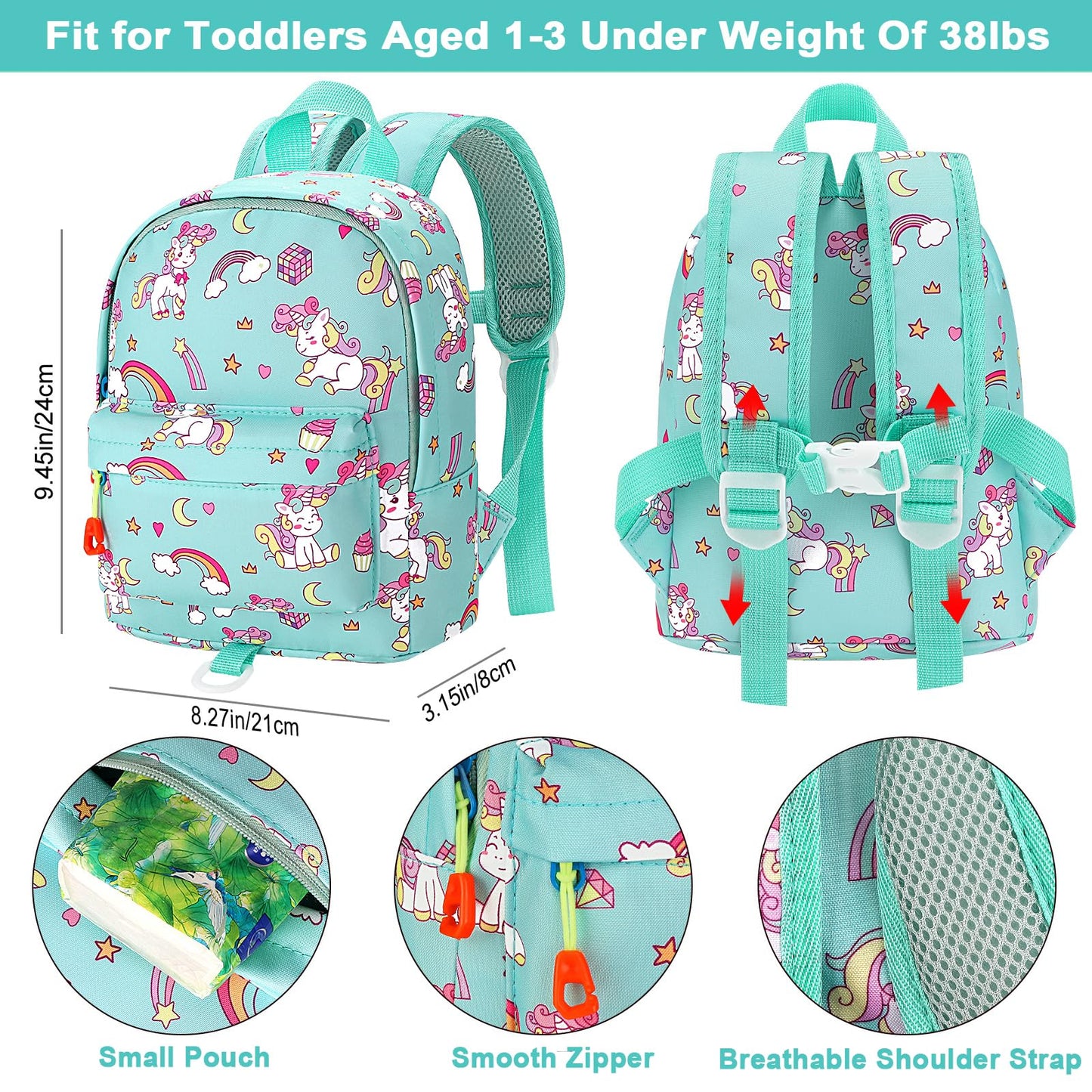 Accmor Toddler Backpack Leash, Cute Baby Backpacks With Anti Lost Wrist Link, Mini Kids Backpack Harness Leash For Outdoor Trave