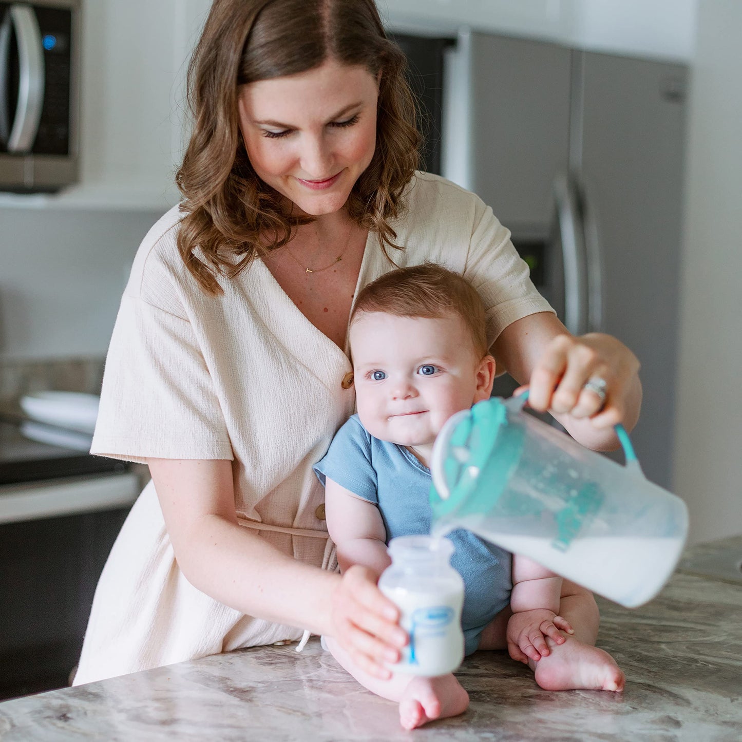 Dr. Brown'S Baby Formula Mixing Pitcher With Adjustable Stopper, Locking Lid & No Drip Spout, Teal, Bpa Free, 36Oz, 1 Pack