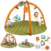 Snappea Baby Activity Mat. Jungle Baby Play Gym Mat, Tummy Time Mat With 8 Baby Toys And Handle. Non Slip, Soft 37In Baby Play M