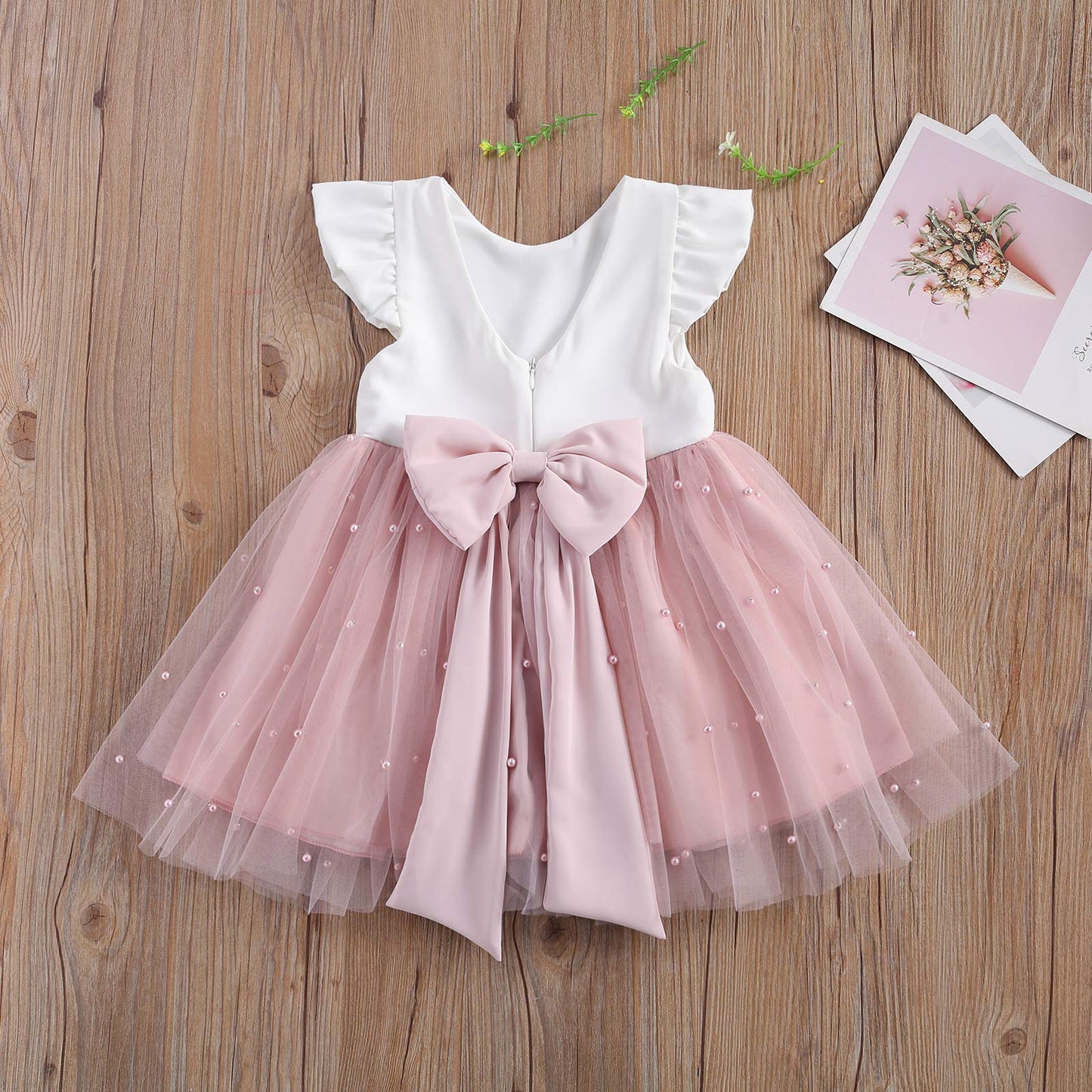 Lesury Baby Girls Tutu Dress Pink Ruffles Sleeveless Toddler Sundress Tulle Dresses Big Bow Princess (Pink, 6-12 M)