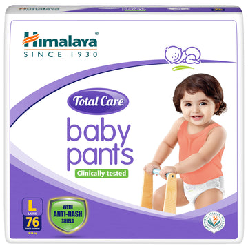 Himalaya Total Care Baby Pants Diapers, Large 76 Count, AntiRash Shield, 914 Kg, Rapid Absorption, Superior Comfort, Clinicall