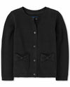 The Children'S Place Baby Girls And Toddler Bow Pocket Cardigan Sweater, Black, 4T Us