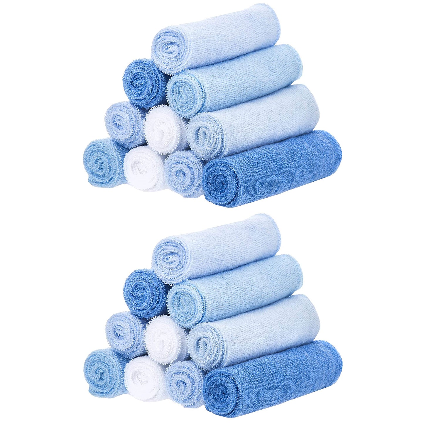 Spasilk Washcloths for Newborn Boys and Girls, Soft Terry Baby Washcloths, Baby Essentials, Ideal Baby Shower Gifts, Blue, Pack 