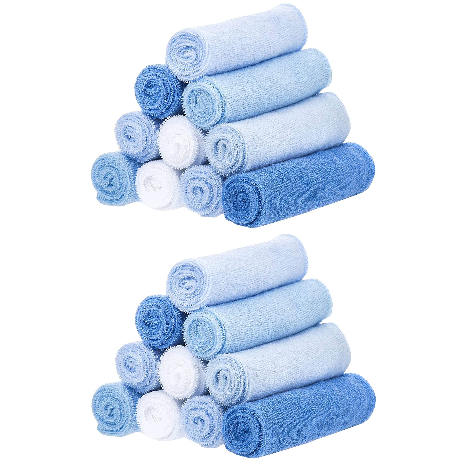 Spasilk Washcloths for Newborn Boys and Girls, Soft Terry Baby Washcloths, Baby Essentials, Ideal Baby Shower Gifts, Blue, Pack 