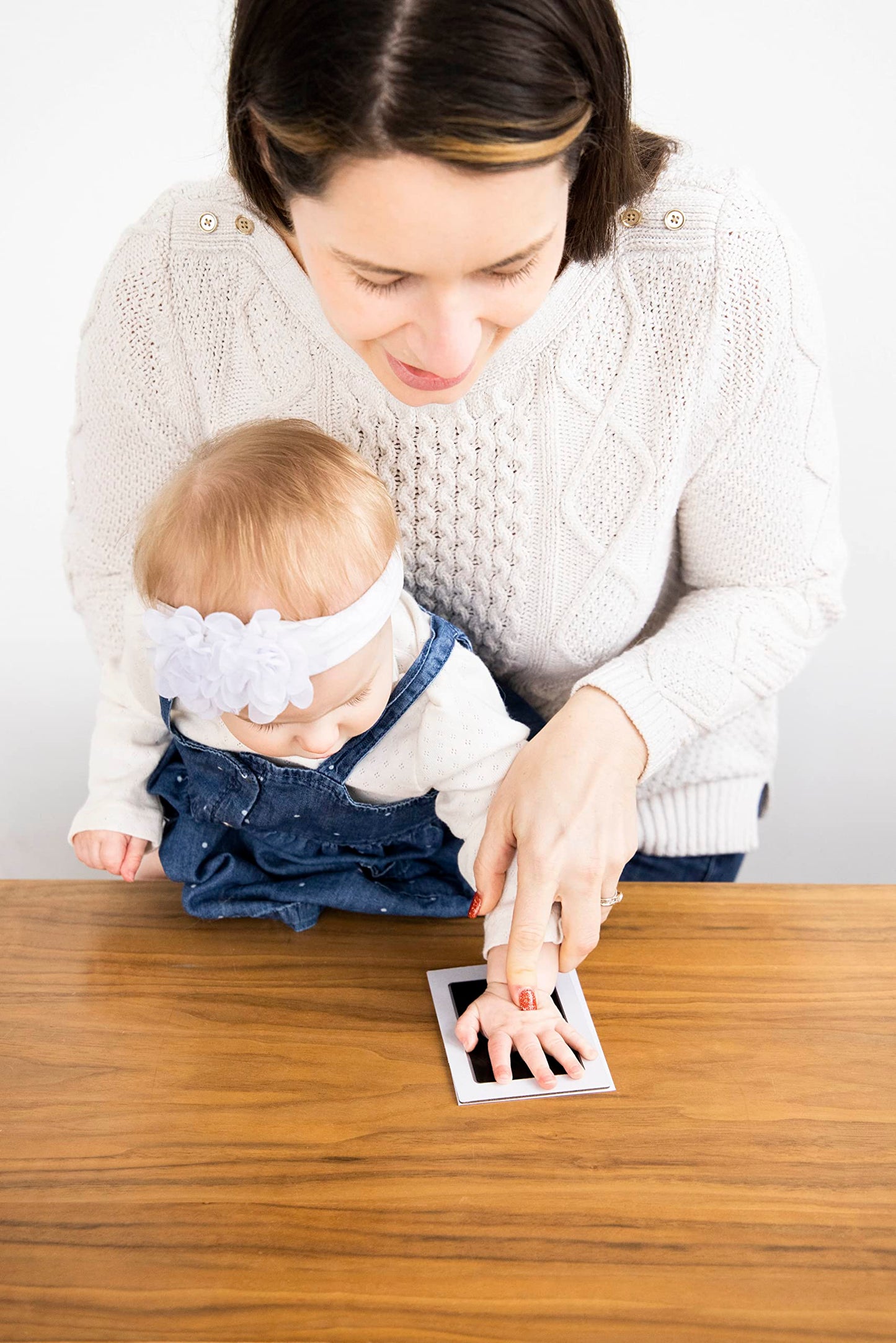 Little Pear Clean-Touch Babyprint Ink Pad, No Touch Ink Pad For Baby, Handprint Or Footprint Keepsake, Black Ink