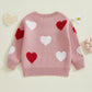 Nokpsedcb Baby Girl Cute Long Sleeve Heart Flowers Embroidery Oversized Sweater Toddler Valentine Outfit (Pink Heart, 18-24 Mont