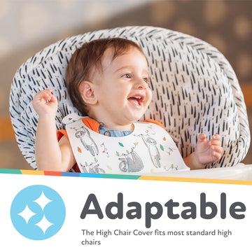 Nuby Baby High Chair Cover - Protects From Spills And Crumbs - Water Resistant For Easy Cleanup - Brush Strokes Print