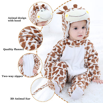 Tonwhar Kids' And Toddlers' Infant Tiger Dinosaur Animal Fancy Dress Costume Outfit Hooded Romper Jumpsuit (18-24 Months/Height: