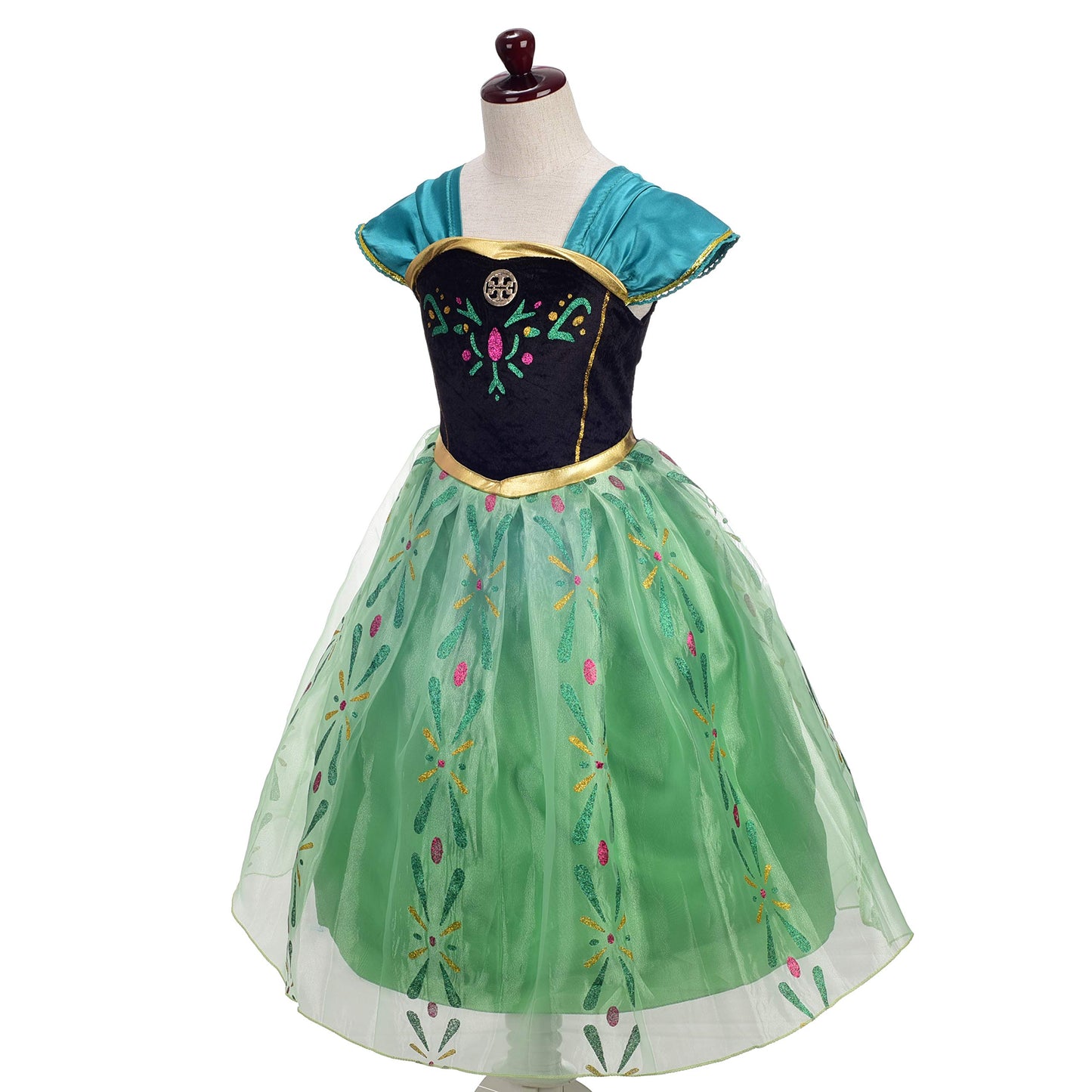 Lito Angels Toddler Girls Princess Coronation Costumes Halloween Birthday Fancy Party Dress Up With Accessories Size 2-3T Green
