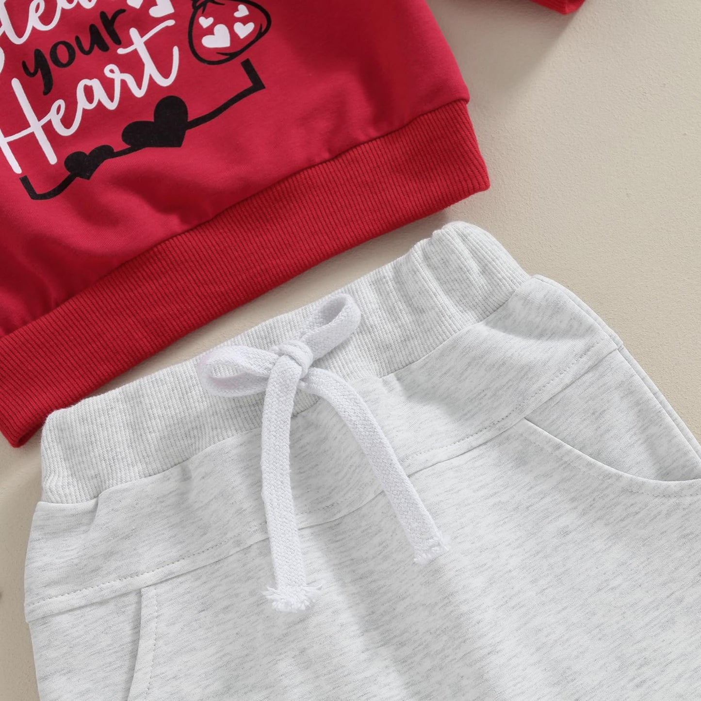 Beqeuewll Baby Boy Valentines Day Outfit Mr Steal Your Heart Set Long Sleeve Sweatshirt Newborn Jogger Infant Boys Clothing (Ste