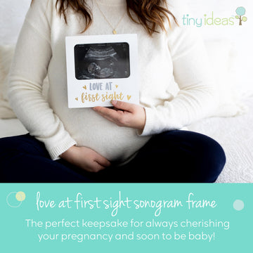 Tiny Ideas Love At First Sight Sonogram Picture Frame, Gender Neutral Ultrasound Keepsake, Ideal Pregnancy Gift, Baby Shower And