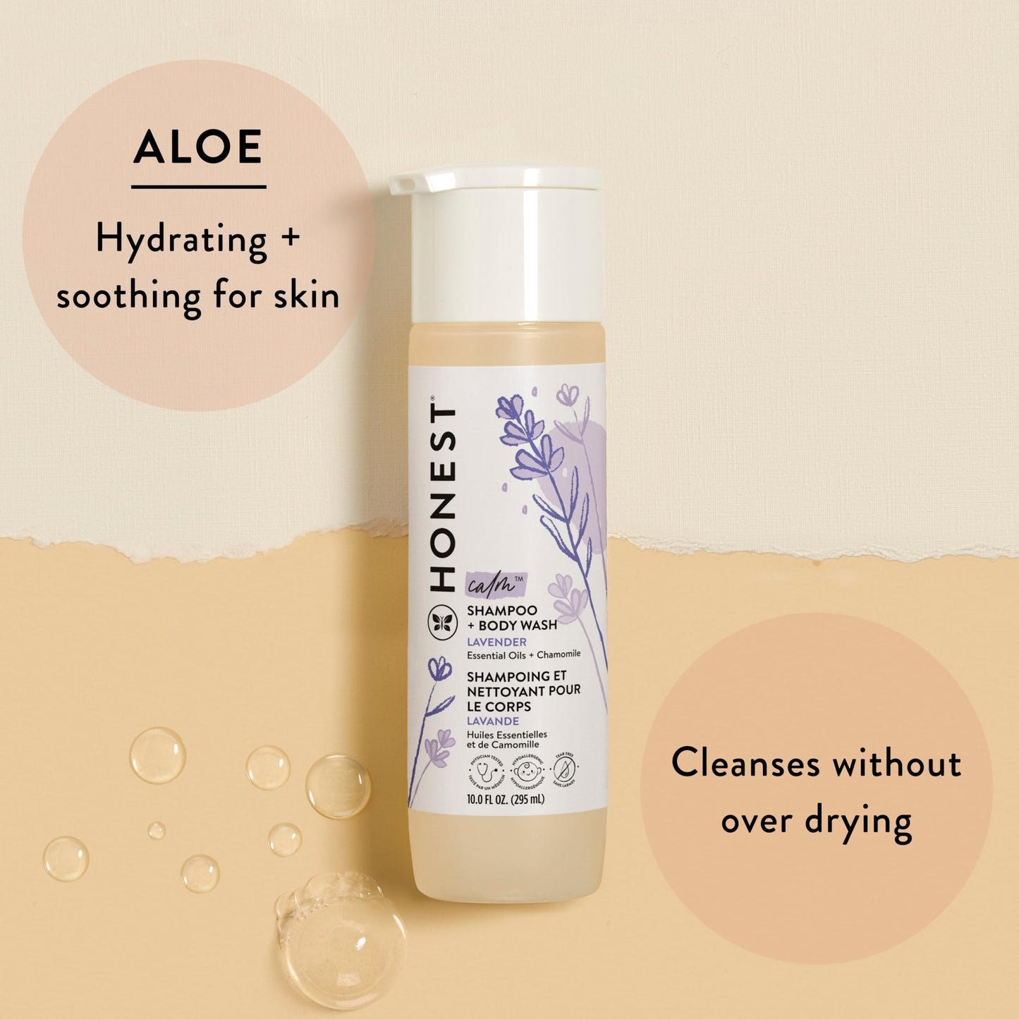 The Honest Company 2-In-1 Cleansing Shampoo + Body Wash And Face + Body Lotion Bundle  Gentle For Baby  Naturally Derived  Laven